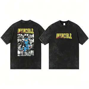 Superstyle Limited Edition Emperor Mark Grayson Invincible War Comic Double Printed Oversize Lightweight Acid Washed Tee TV Series Graphic Tee T-Shirt yell yard clothing target bacon funny men