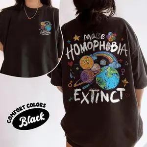 LGBTQ Love Pride Month T-shirt, Make The Homophobia Extinct T-shirt, LGBT Support Tee, Human Rights, LGBT Gift For Friend