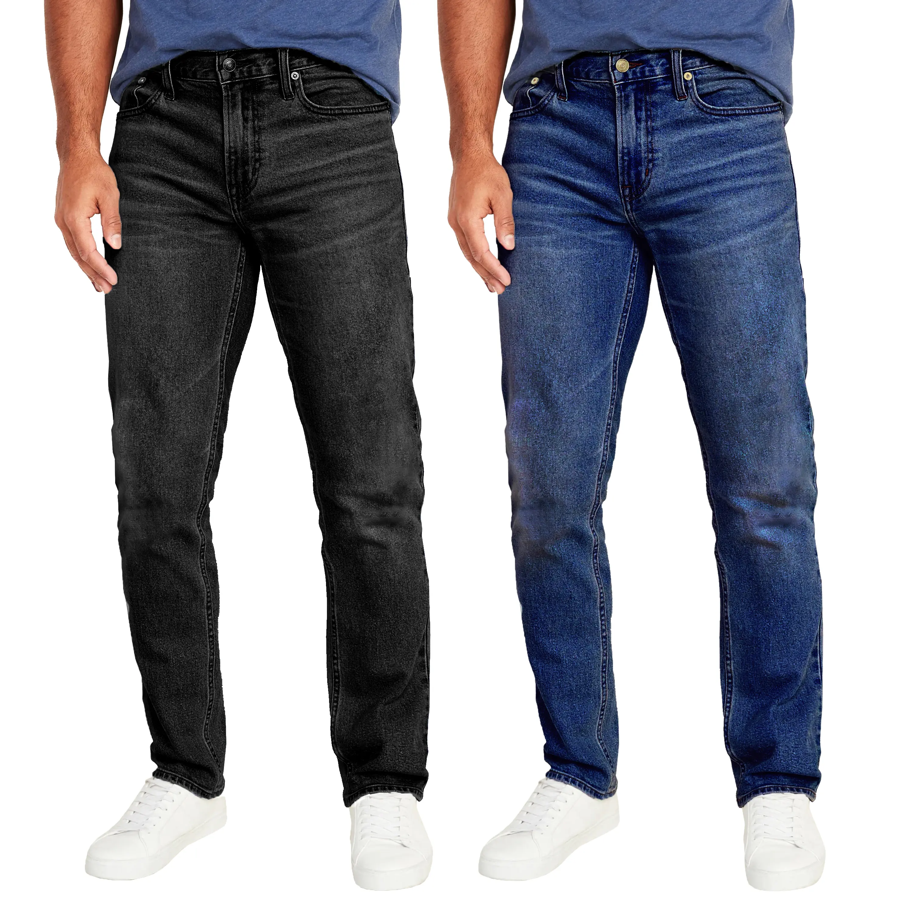 Men's 2 Pack Flex Stretch Slim Straight Jeans with 5 Pocket (Sizes, 30-42) Men's 2 Pack Flex Stretch Slim Straight Jeans with 5 Pocket (Sizes, 30-42)