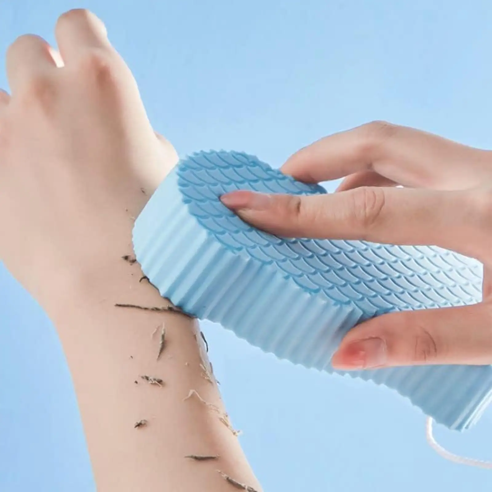 [2count]3D Bath Sponge,Random Color,Fish Scale Bath Sponge,Mud and Ash Scrubbing Sponge,Exfoliating Bath Sponge,Skin Friendly and Reusable,Alternative