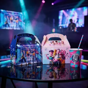 12pcs Kpop Idol Style Printed Hardboard Handheld Boxes, Event Celebration Favor Containers, Fan Party Distribution Supplies, Holiday Gift Choices