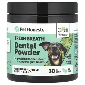 Pet Honesty Fresh Breath Dental Powder, For Dogs, Mint, 5.29 oz (150 g)