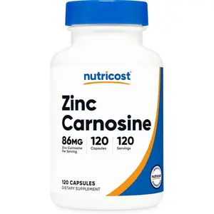 Nutricost Zinc Carnosine 86mg, 120 Capsules - Non-GMO, Gluten Free, Zinc L-Carnosine Supplement