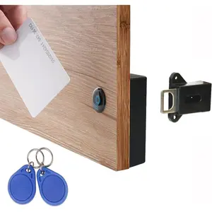 Rfid locks for cabinets hidden diy lock - electronic cabinet lock with usb cable for wooden cabinet drawer locker cupboard gun box (1 pack)