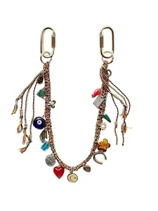 Chain Beaded Rope Braided Keychain For Bags for Handbag Purse Backpack Accessories for Bag Purse Accessories for Women Charms Keychain Bag Pendant