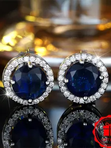 Exquisite Sparking Stud Earrings Synthetic Zirconia Inlay Fashion Minimalist Luxury Exquisite Elegant Design Daily Wear Jewelry Accessory for All Seasons for Women & Girls