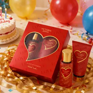 Victoria Anna Women's Fragrance Sets Eau de Parfume Spray Set Gift for Women Body Spra 2 Pc 85ml/75ml and 2 Pcs EDP Set Long Lasting Fragrance for Holiday Gifts Dating Daily Life and Parties,Travel-Sized Body Spray and Body Lotion