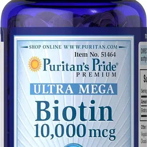 Edible Biotin 10000 Mcg Softgels, Promotes Skin, Hair and Nail Health, 100 Count Healthcare Supplement