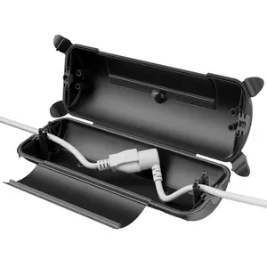 RESTMO Outdoor Waterproof Connection Box, Weatherproof Electrical Extension Cord Cover, Safe Sealed Cover to Protect Extension Cables, Strip Light, Power Tool, Timers, Holiday Decorations, Black