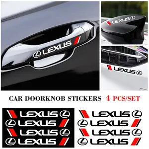 4pcs Car Door Handle Stickers Body Decoration Decals for Lexus Es Ls Rx Nx Ux Lc, Stylish Auto Accessories, Easy Application