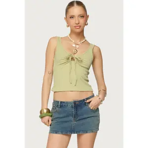 Yarah Keyhole Textured Ribbed Tank Top