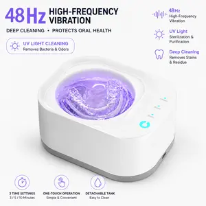 48Hz High-Frequency Vibration Dental Cleaner with UV Light for Deep Cleaning & Oral Health Protection Removes Bacteria Odors Stains Residue