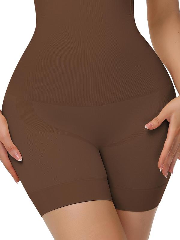 Women's Solid High Waist Shapewear Shorts, Tummy Control Butt Lifting Shapewear Bottoms, High Stretch Seamless for Daily Wear, High Waisted Shapers, Underwear