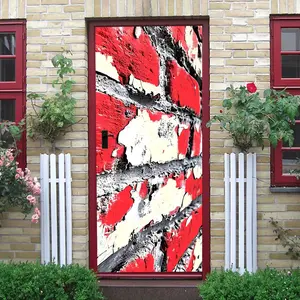 2pcs Vintage Red Brick Texture Wall Stickers Stereo Simulated Brick Decals Self Adhesive Waterproof Removable Living Room Entrance Bedroom Background Wall Decorative Stickers Home Renovation DIY Stickers