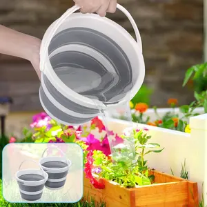 2Pcs/Set 1.3 Gallon (5L) Collapsible Bucket,Small Household Cleaning Bucket,Outdoor Car Wash Bucket,Lightweight,Collapsible Camping,Beach,Travel,Outdoor Adventure Bucket,Space Saving,Tools & Hardware