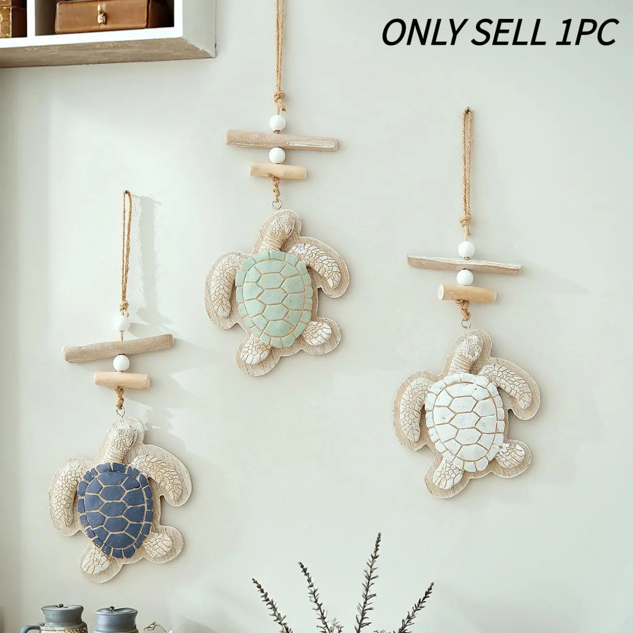 New Product Mediterranean Style 3D Turtle Decoration Hanging Ornament Ocean Style Children's Room Entrance Decorative Wall Decor Hanging Decoration Home Decor Ornaments Hangable Room Decor
