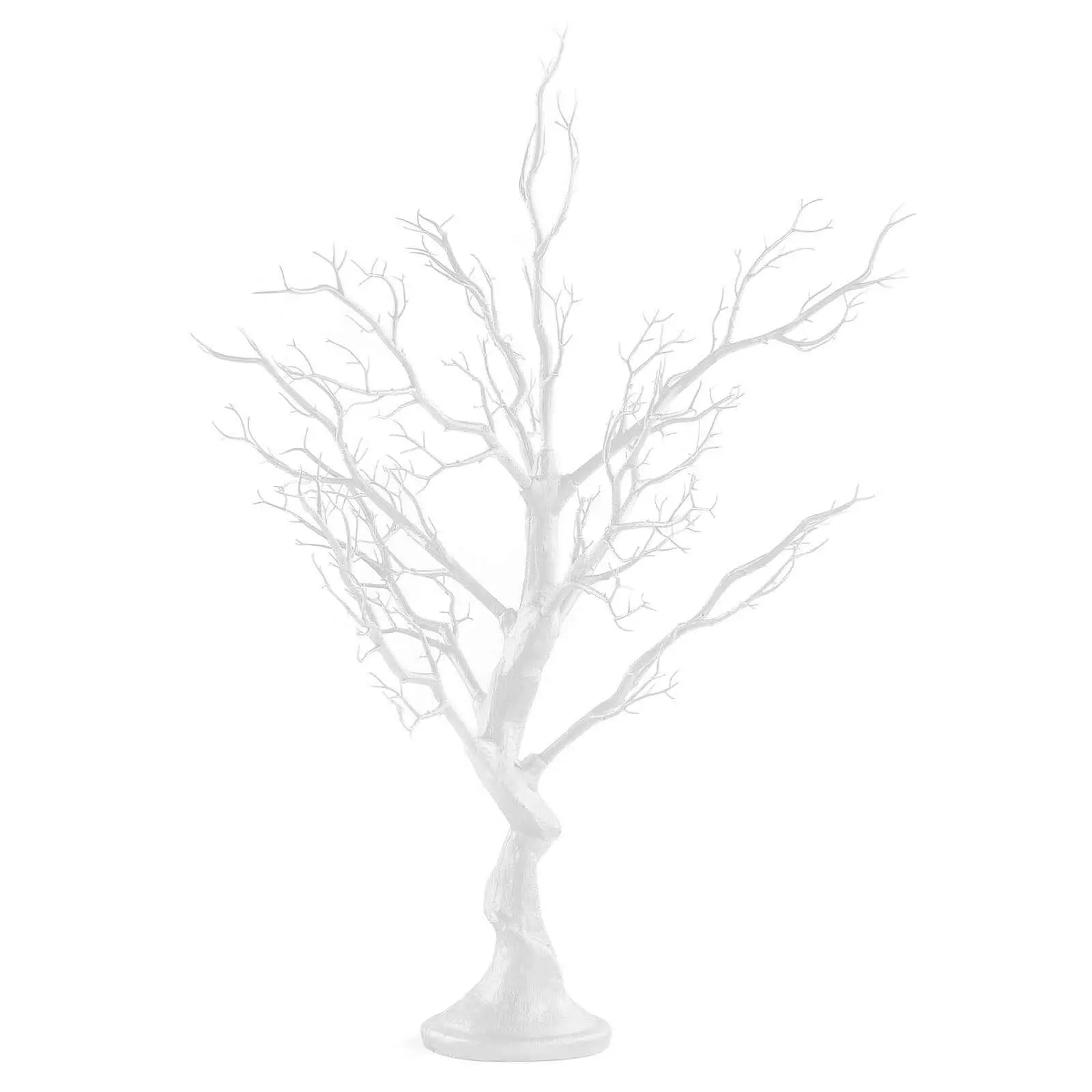 34 in Lifelike Artificial Tree Centerpiece - White Decor with 8 Acrylic Bead Chains, Easy Assembly for Christmas, Easter, Garden, Desk Home & Festive Party Supplies