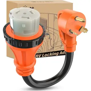 Nilight 30AMP to 50AMP Locking RV Adapter Cord, RV-Compatible Electrical Socket Adapters