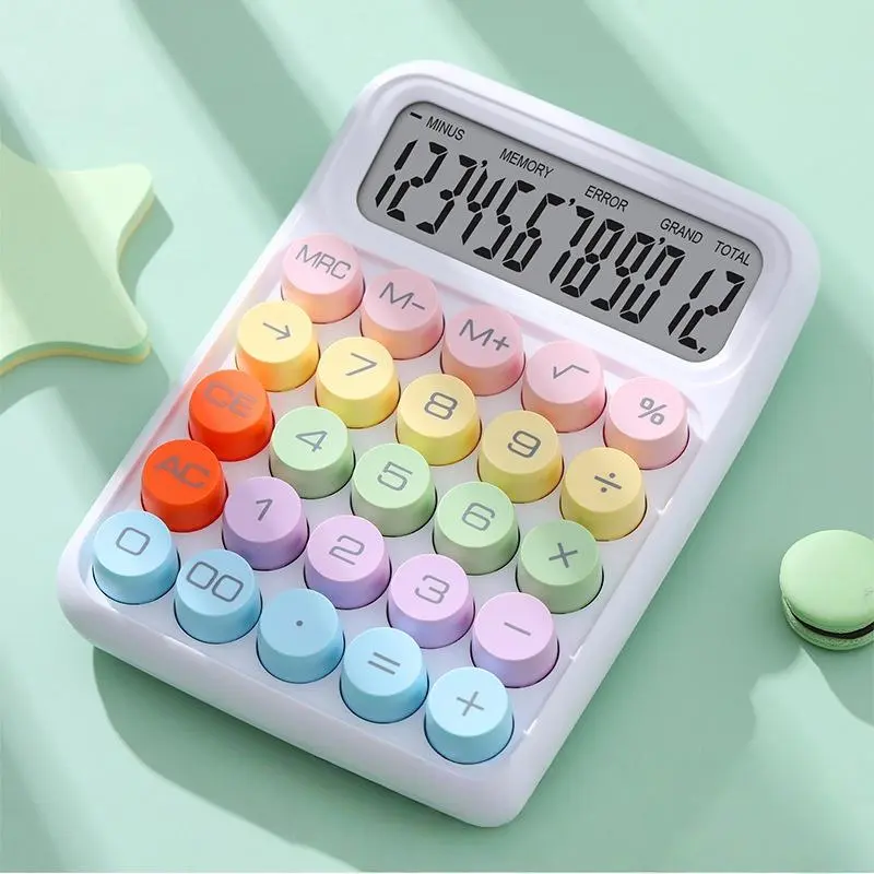 LCD Display Calculator with Candy Color Keyboard, Office, Office Calculators, Office Stationery Supplies and School Accounting Supplies, Holiday Gift, Christmas Present