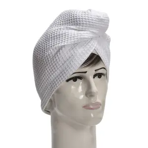 Cotton Waffle Hair Towel Wrap Turban: “Pack of 3”