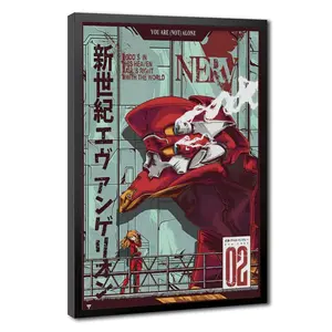 Neon Genesis Evangelion Asuka Langley EVA Unit 02 Anime Canvas Wall Art Poster, High Quality Eco-Friendly Painting, Aluminum Framed or Frameless Decor for Gaming Room