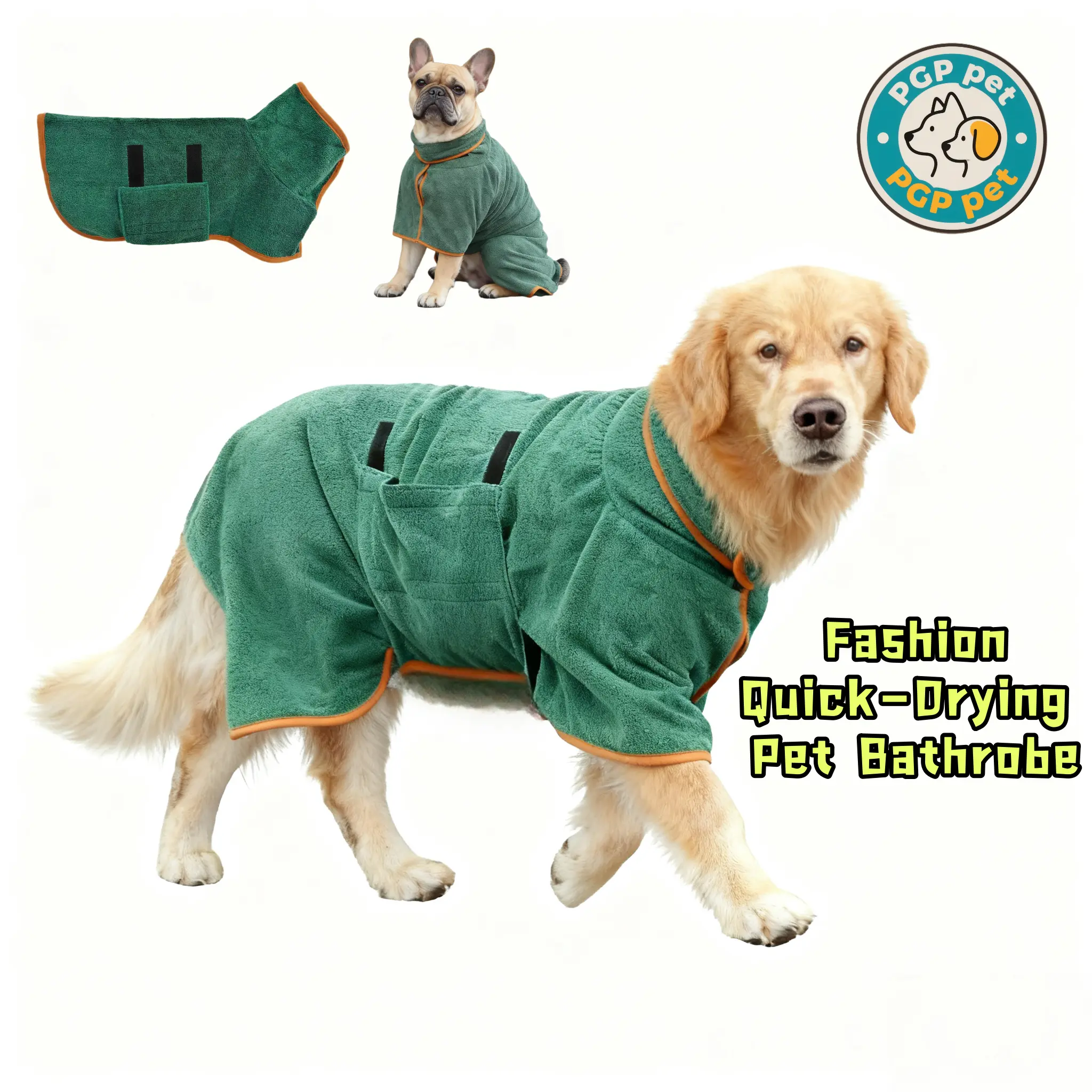 Soft Pet Bathrobe - Ultra Absorbent Microfiber, Quick Drying, Odorless Dog Robe for All Sizes, Grooming Goods for Pet Clean Grooming Needs