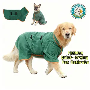 Soft Pet Bathrobe - Ultra Absorbent Microfiber Quick Drying Odorless Dog Robe for All Sizes