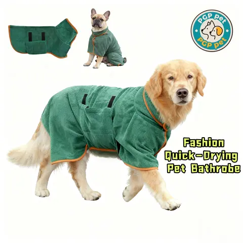 Soft Pet Bathrobe - Ultra Absorbent Microfiber, Quick-Dry, Dries Fast, Odorless Materials, Multi-Size Dog Grooming Bath Accessory for Fresh After Baths Needs, Supplies, Minimalist, Clean