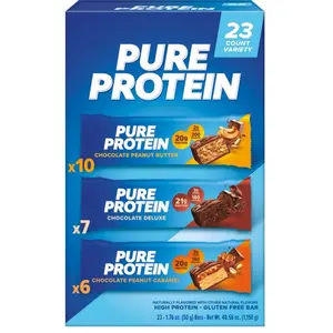 Protein Bars Gluten Free 23 Count - Chocolate Variety Pack - 23 Varieties Available - Snack