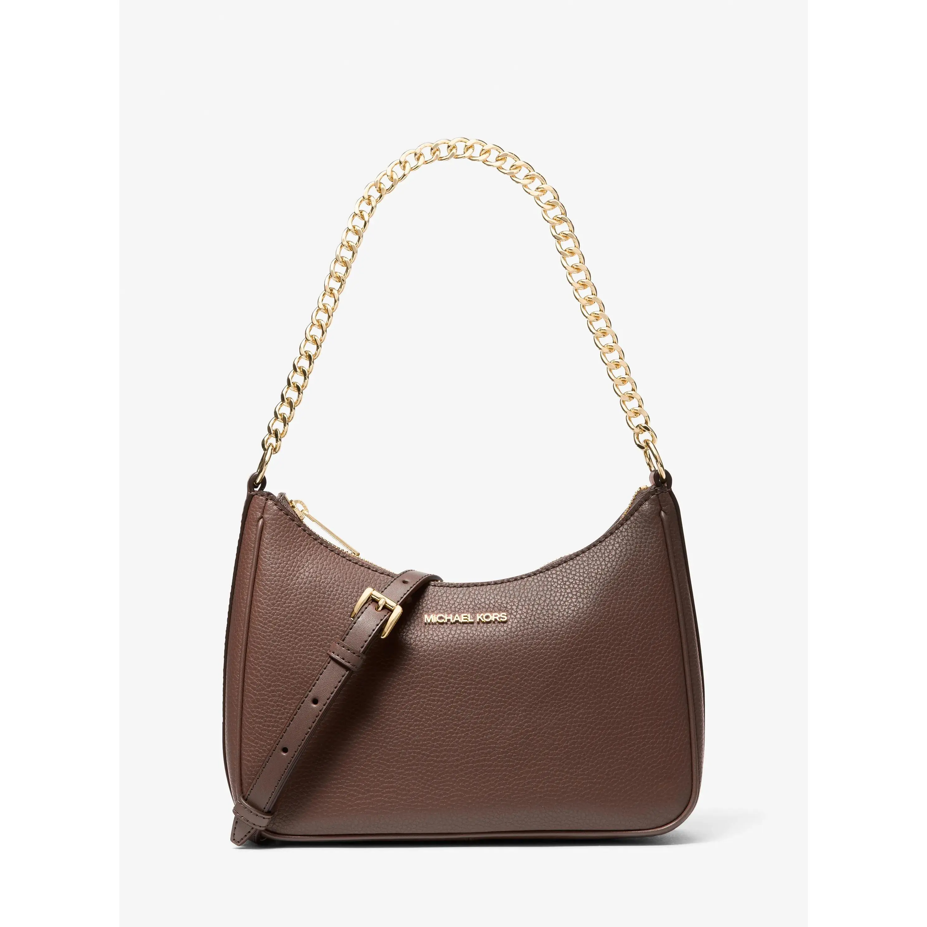 Jet Set Large Pebbled Leather Convertible Crossbody Bag