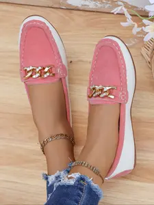 Women's Square Toe Loafers Slip-On Ballet Flats, Comfortable PU Leather Work Shoes, Fashion Office Footwear, All Seasons