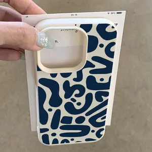 Alligator Pattern Blue Minimalist Stripe Tpu Case for iPhone X/XS/XR/XS Max/11/12/13/14/15/16/17 Pro Max, Perfect Gift for Couples