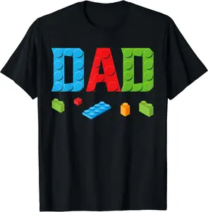 Dad Master Builder Building Bricks Blocks Family Set Parents T-Shirt