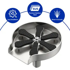 Lordear Stainless Steel High Pressure Cup Washer, Glass Rinser for Kitchen Sink, Kitchen Sink Attachment for Fast Cleaning Cups, Bottle & Glass Cleaner for Home Bar & Coffee Use
