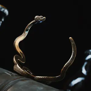 Viper Oath Cuff, Brass Snake Bracelet, Gifts for Snake Lover