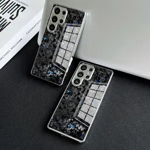 Real Forged Carbon Fiber Phone Case for Samsung Galaxy S25, S24, S23, S22, S21, S20 FE Ultra Plus 4G/5G - Shockproof Tempered Glass Back Cover
