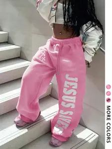 Women's Casual Loose Fit Fashion Streetwear Dance School Girl Youth Holiday Natural Versatile Texture Comfortable Daily Outdoor Simple Graphic Letter Design Pants