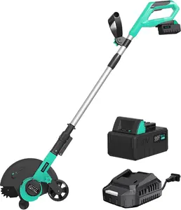 20V Wireless Lawn Edger - 9-Inch Large Blade, Brushless Motor, 3 Adjustable Depths, 4.0Ah Battery & Fast Charger, Ergonomic Handle - Perfect for Sidewalks, Driveways, Landscaping