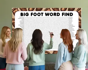 Bigfoot Word Search Game Giant Crossword Puzzle Large Word Find Gathering Activity Poster for Parties Family Events Classrooms and Group Activities