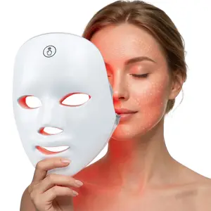 Cotsoco Red Light Therapy Mask, 7 Color LED Facial Mask Rechargeable LED Light Face Mask for Skincare, Facial Beauty Instrument, Gift for Women