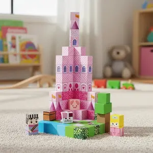 Children Girls Holiday Gift 100pcs Magnetic Blocks Set, Magnetic Cubes, Princess Castle 3D DIY Model Desktop Decoration, Creative Stem Sensory Building Toy