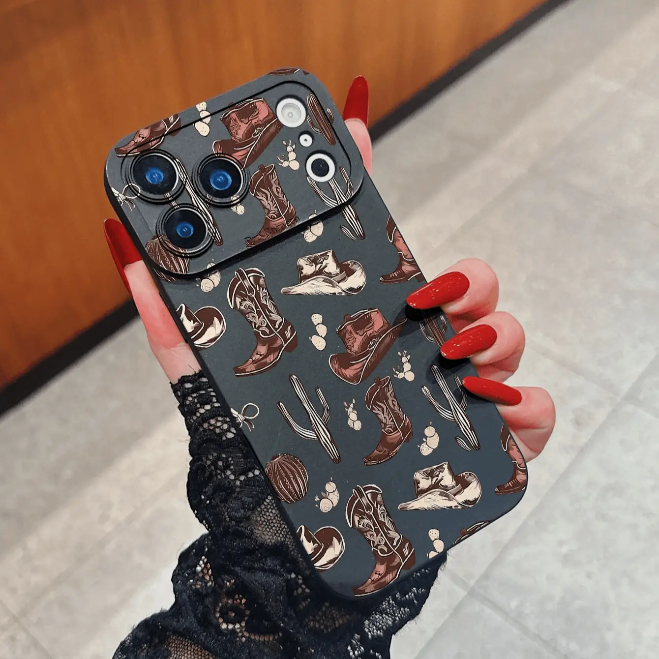 Boot Cactus Smartphone Case - Handheld Cellphone Protection Cover, Durable for iPhone X/11/12/13/14/15/16/17 & Samsung Series Devices, Ideal Gift for Friends or Family, Casing