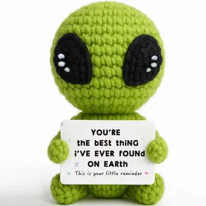 Unique Crochet Alien Gift, Handmade Crochet Figure, Fun Romantic Present for Boyfriend Girlfriend, Anniversary Valentine's Day Birthday Christmas