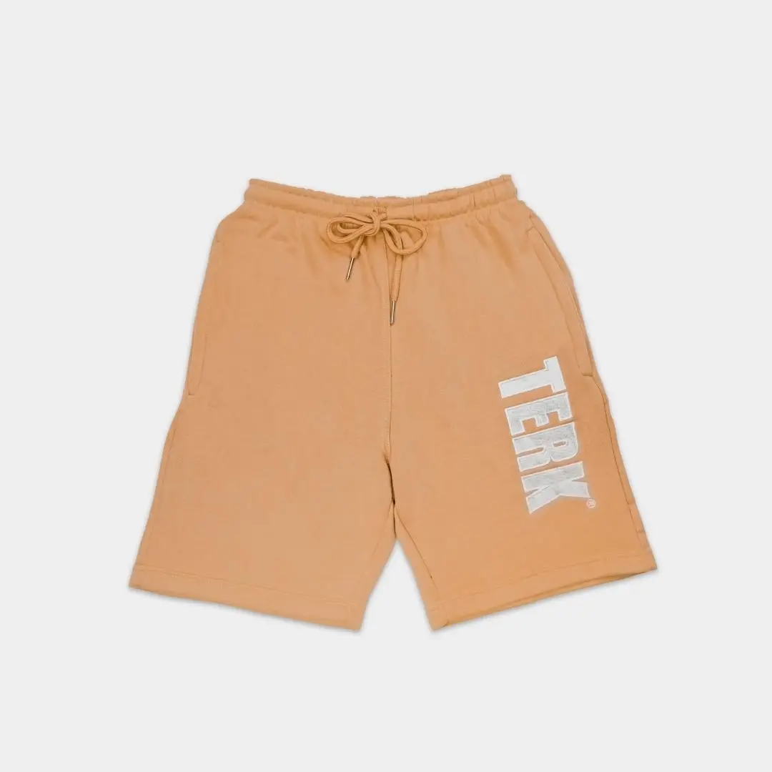 TERK Camel Sweat Shorts — White