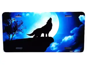 WOLF ANIMAL LOVE FRIEND METAL NOVELTY CAR LICENSE PLATE AUTO TAG