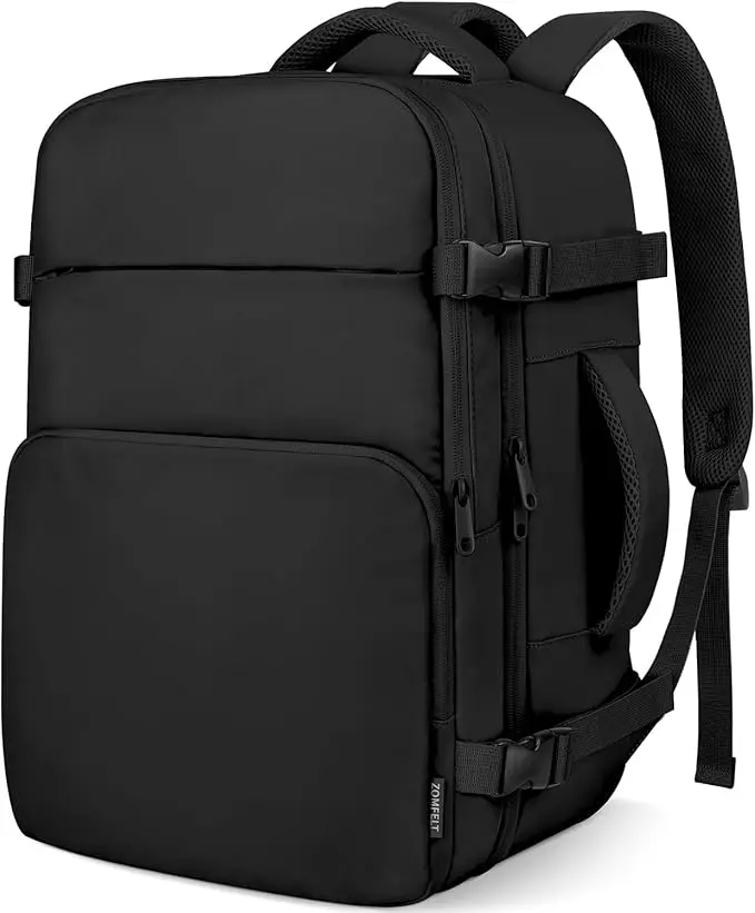 Underseat Travel Backpack 40x30x20 cm - Airplane Hand Luggage Rucksack with Shoe Pouch, USB Charging Port, Anti-Theft Pocket, Trolley Sleeve, Water-Resistant Design