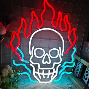 Skull Lights for Halloween Decor LED Sign USB Powered Spooky Ambiance Perfect for Home Party