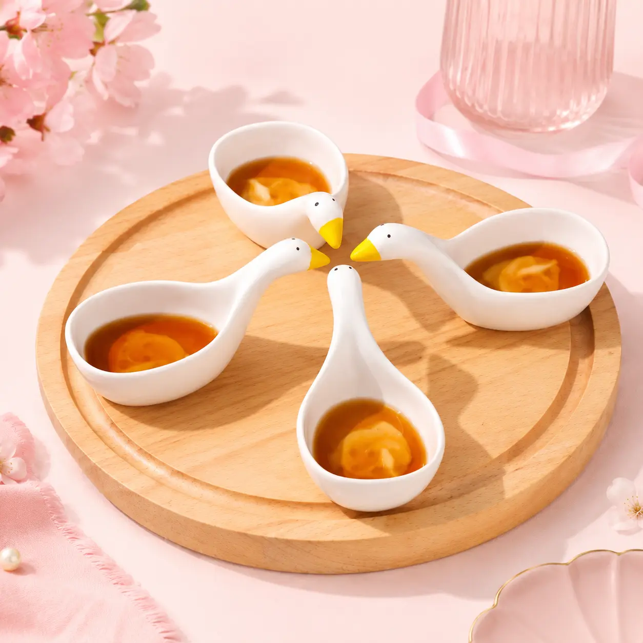 Ceramic Duck Dipping Bowl - Cute Small Kitchen Tableware for Soy Sauce, Vinegar, Oil, and Condiments