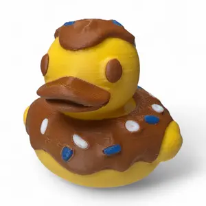 Doughnut Duck – Chocolate Icing Duck with Sprinkles for Vehicle Dashboard or Office