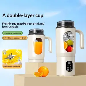 20oz Portable Blender, USB Rechargeable Personal Size Blenders, Smoothie Blender with 12 Blades for Protein & Shakes, Mini juicer with Extra Handle Lid for Travel Sports Outgoing